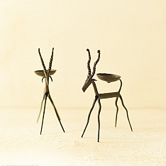 Ahou | Wrought Iron ~ Goat Candle Holder (Set of Two)