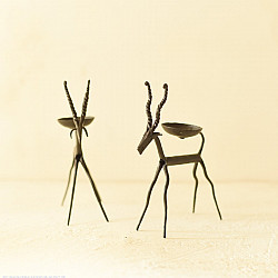 Ahou | Wrought Iron ~ Goat Candle Holder (Set of Two)