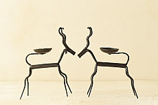 Ahou | Wrought Iron ~ Goat Candle Holder (Set of Two)