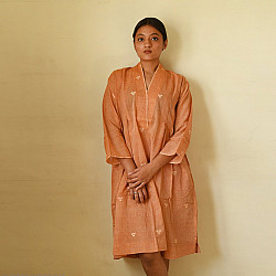 Jamdani - Handloom Cotton Dress - Light Brown