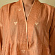 shop Jamdani - Handloom Cotton Dress - Light Brown