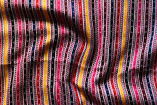 Mashru Fabric { Silk+Cotton } | Hand Woven Fabric - Multi Color Stripes