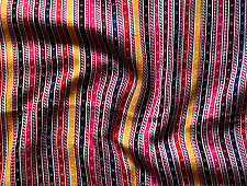 Mashru Fabric { Silk+Cotton } | Hand Woven Fabric - Multi Color Stripes