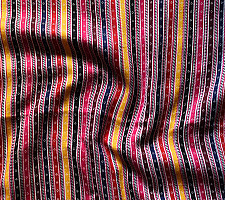 Mashru Fabric { Silk+Cotton } | Hand Woven Fabric - Multi Color Stripes