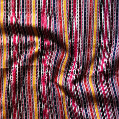 Mashru Fabric { Silk+Cotton } | Hand Woven Fabric - Multi Color Stripes