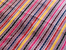 Mashru Fabric { Silk+Cotton } | Hand Woven Fabric - Multi Color Stripes