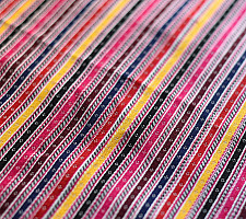 Mashru Fabric { Silk+Cotton } | Hand Woven Fabric - Multi Color Stripes
