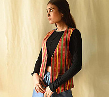 Mashru & Denim Jacket | Reversible Koti
