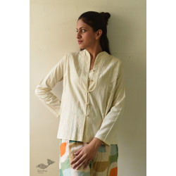 Shweta . श्वेता | Handloom Cotton Designer Top | Off White 