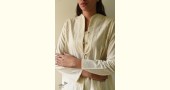 shop Handloom Self Checks Cotton - Off White Top