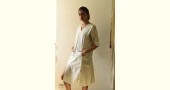shop Handloom Self Off White Cotton - Dress