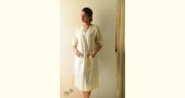 shop Handloom Self Off White Cotton - Dress