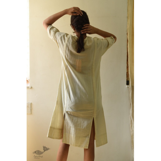 shop Handloom Self Off White Cotton - Dress