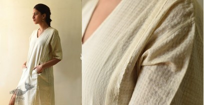 Shweta . श्वेता | Handloom Cotton Designer Dress | Off White