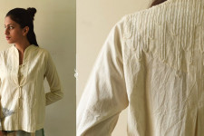 Shweta . श्वेता | Handloom Cotton Designer Top | Off White 