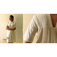 Shweta . श्वेता | Handloom Cotton Dress - Off White