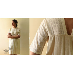 Shweta . श्वेता | Handloom Cotton Dress - Off White