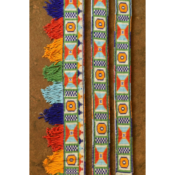 Shubh-Laabh . शुभ लाभ - Glass Bead Door Toran with Side Latkan (Set of Three)