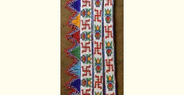 Shubh-Laabh . शुभ लाभ - Glass Bead Door Toran with Side Latkan (Set of Three) - Swastik & Kalash
