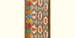 Shubh-Laabh . शुभ लाभ - Glass Bead Door Toran with Side Latkan (Set of Three) - Shrinathji & Kalash Motif