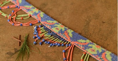 Bead embroidery kit Indigo Feathers DIY modern stamped needlepoint