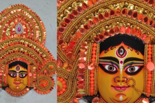 Mukhauta. मुखौटा ~ Handmade Chhau Mask of Durga From Bangal