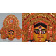 shop handmade chhau mask from bangal - durga orange