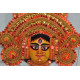 shop handmade chhau mask from bangal - durga orange