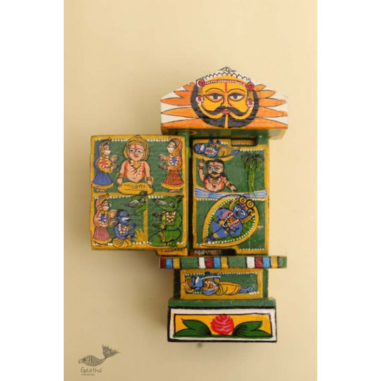 कथनिक ☀ Kaavad ~ A Wooden Shrine (Green - 20 cm) ~ 135