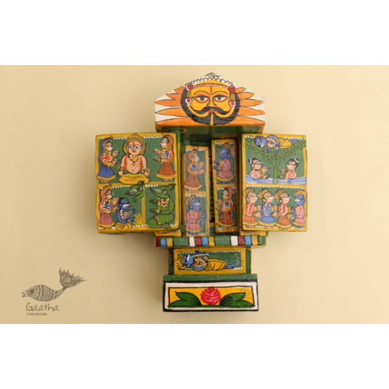 कथनिक ☀ Kaavad ~ A Wooden Shrine (Green - 20 cm) ~ 135