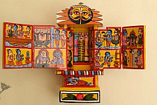 Kathanik . कथनिक ☀ Kaavad ~ A Wooden Shrine (Yellow - 20 cm) ~ 136