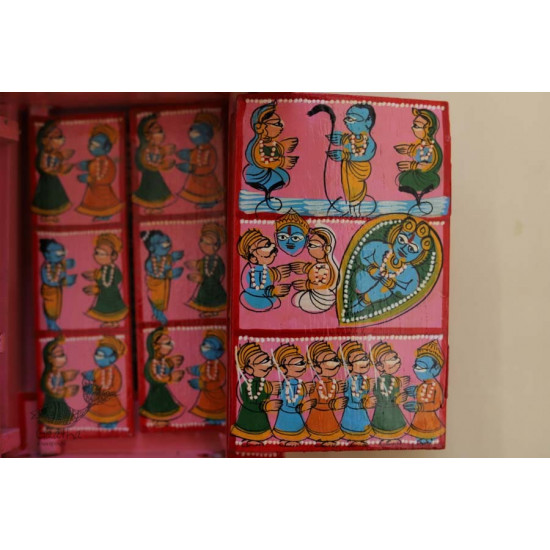 कथनिक ☀ Kaavad a Wooden Shrine ( Pink - 29 cm) ~ 141