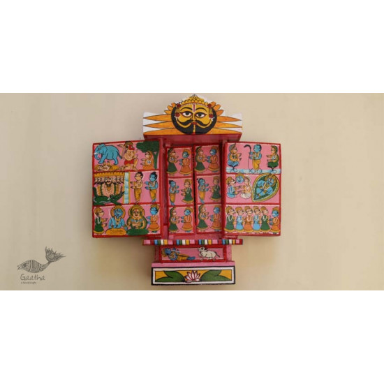 कथनिक ☀ Kaavad a Wooden Shrine ( Pink - 29 cm) ~ 141