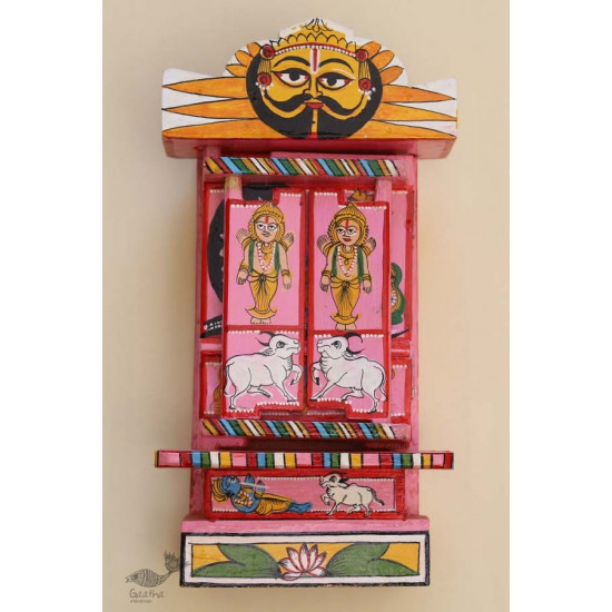 कथनिक ☀ Kaavad a Wooden Shrine ( Pink - 29 cm) ~ 141