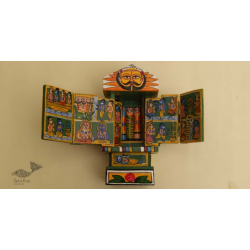 कथनिक ☀ Kaavad ~ A Wooden Shrine (Green - 20 cm) ~ 135