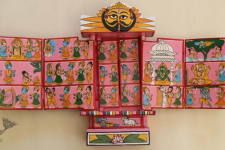 कथनिक ☀ Kaavad a Wooden Shrine ( Pink - 29 cm) ~ 141