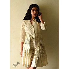 Handloom Cotton Designer Off White Dress