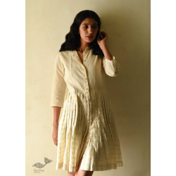 Handloom Cotton Designer Off White Dress