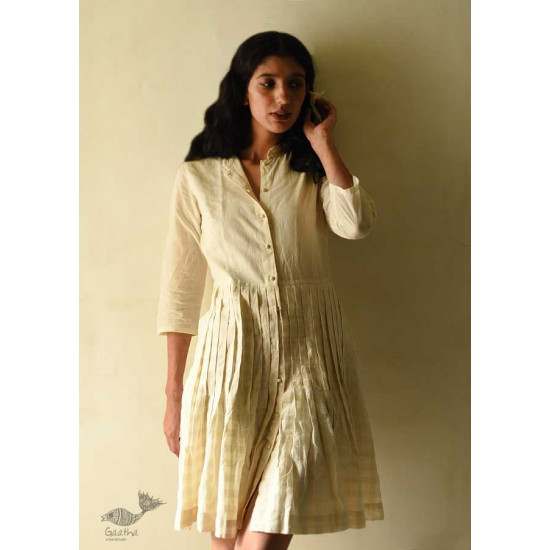 shop Handloom Cotton Designer Off White Dress