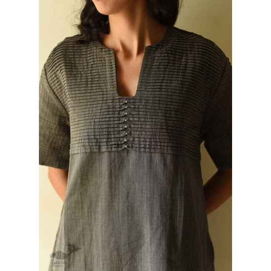 shop Handloom Cotton Carbon Black Dress