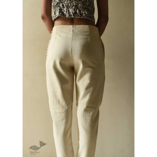 shop Handloom Cotton Designer Girls Off White Trouser 