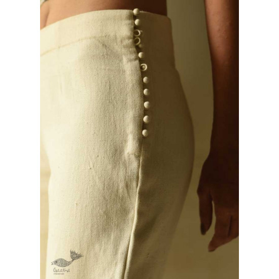 shop Handloom Cotton Designer Girls Off White Trouser 