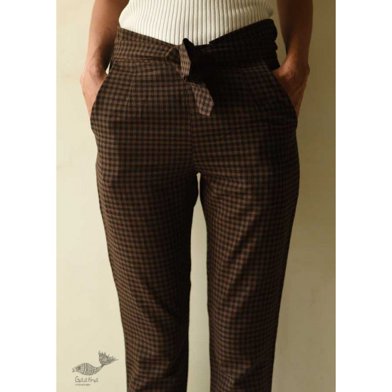 shop Handloom Cotton Checks Girls Trouser