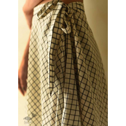 Handloom Cotton Designer A-Line Checks Skirt