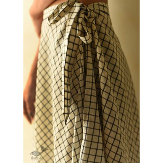 shop Handloom Cotton Designer A-Line Checks Skirt