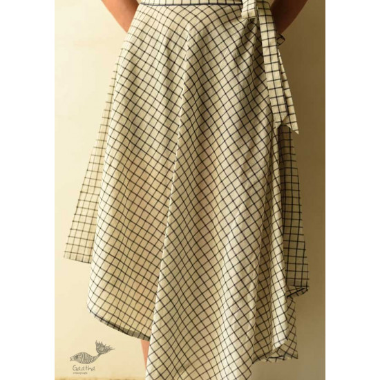 shop Handloom Cotton Designer A-Line Checks Skirt