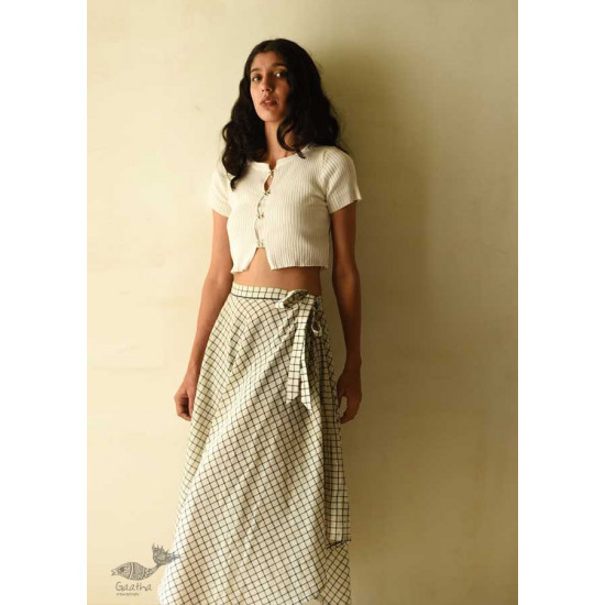 shop Handloom Cotton Designer A-Line Checks Skirt