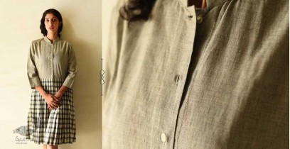 Handloom Cotton Designer Grey Dress