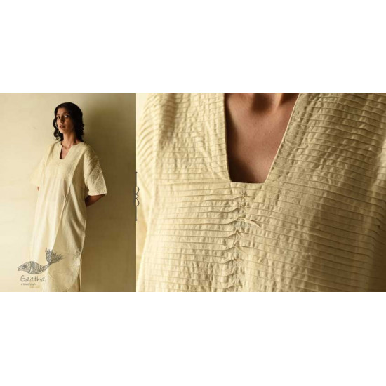 shop Handloom Cotton Off White dress