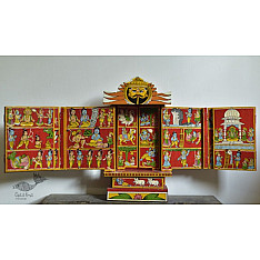 Kathanik . कथनिक ☀ A Wooden Shrine ( Red - 41 cm) ~ 11